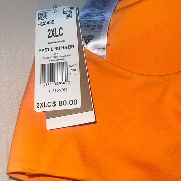 Adidas Tangerine Athletic Bra in Size 2XLC - Picture 3 of 3